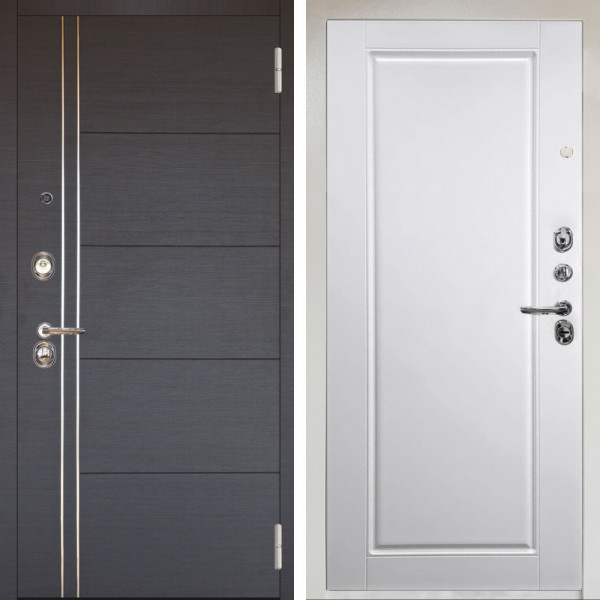 Входная дверь Аргус ЛЮКС 3К Снежно-белый Лофт Венге горизонт + Тревор Софт милк