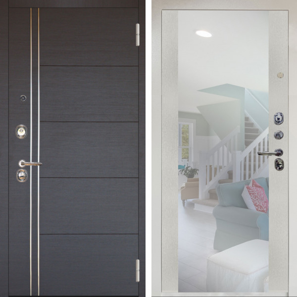 Входная дверь Аргус ЛЮКС 3К Снежно-белый Лофт Венге горизонт + Вояж Белое дерево