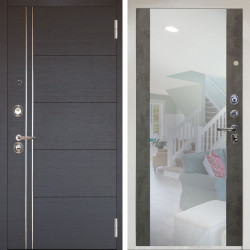 Входная дверь Аргус ЛЮКС 3К Снежно-белый Лофт Венге горизонт + Вояж Светлый бетон