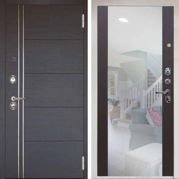 Входная дверь Аргус ЛЮКС 3К Снежно-белый Лофт Венге горизонт + Вояж Венге