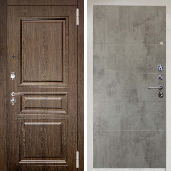 Входная дверь Аргус ЛЮКС 3К Снежно-белый магистр дуб кантри + Агат Светлый бетон