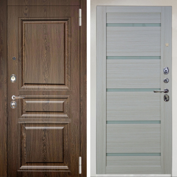Входная дверь Аргус ЛЮКС 3К Снежно-белый магистр дуб кантри + Александра Белая лиственница
