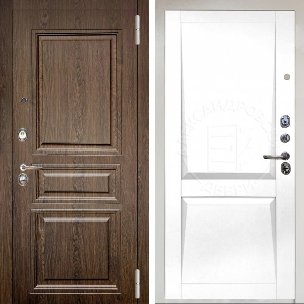 Входная дверь Аргус ЛЮКС 3К Снежно-белый магистр дуб кантри + Ариана Белая эмаль