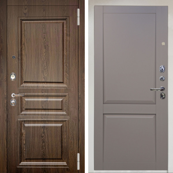 Входная дверь Аргус ЛЮКС 3К Снежно-белый магистр дуб кантри + Ариана Серая эмаль