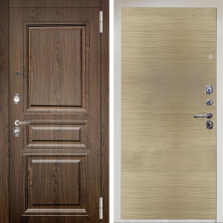 Входная дверь Аргус ЛЮКС 3К Снежно-белый магистр дуб кантри + Элегант Дорс светлый горизонт