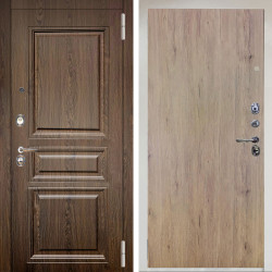 Входная дверь Аргус ЛЮКС 3К Снежно-белый магистр дуб кантри + Элегант Рустик соломенный