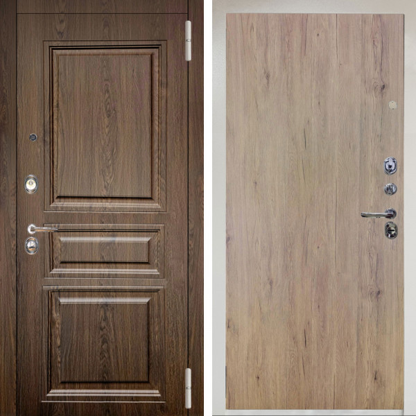 Входная дверь Аргус ЛЮКС 3К Снежно-белый магистр дуб кантри + Элегант Рустик соломенный