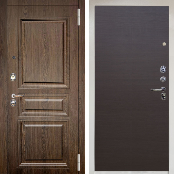 Входная дверь Аргус ЛЮКС 3К Снежно-белый магистр дуб кантри + Элегант Венге горизонт