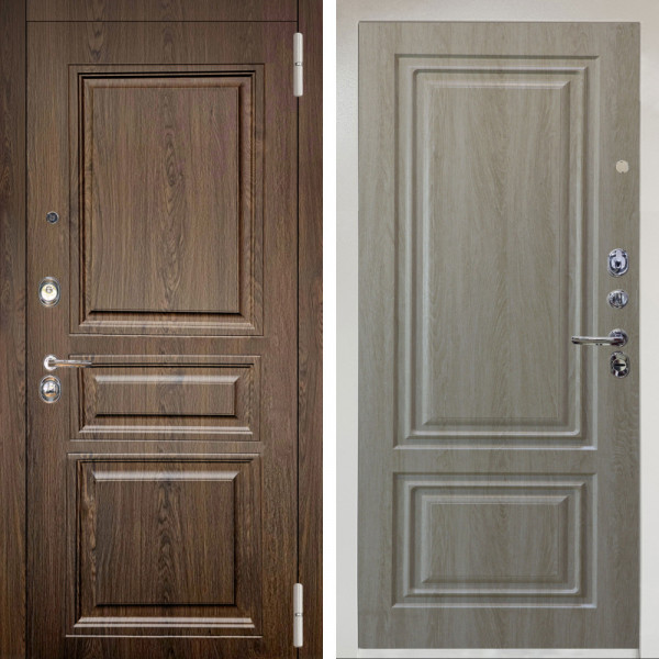 Входная дверь Аргус ЛЮКС 3К Снежно-белый магистр дуб кантри + Элион Дуб филадельфия крем