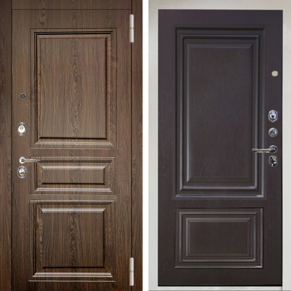 Входная дверь Аргус ЛЮКС 3К Снежно-белый магистр дуб кантри + Элион Горький шоколад