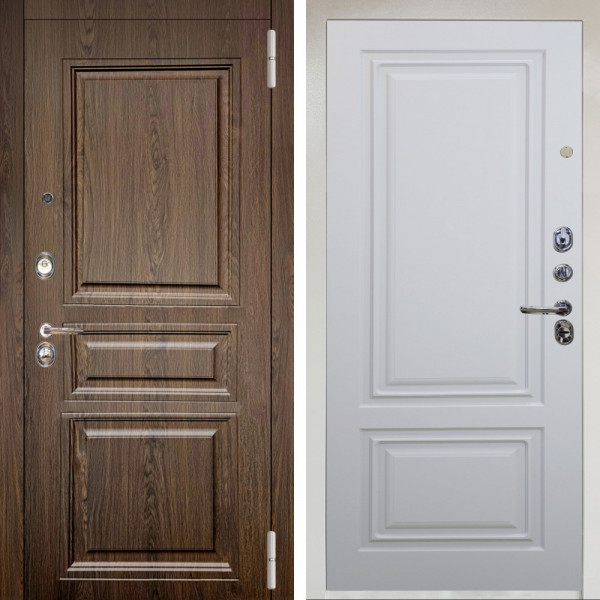 Входная дверь Аргус ЛЮКС 3К Снежно-белый магистр дуб кантри + Элион Софт милк