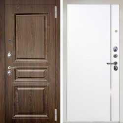 Входная дверь Аргус ЛЮКС 3К Снежно-белый магистр дуб кантри + Гауда Роял Вуд Белый