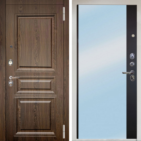 Входная дверь Аргус ЛЮКС 3К Снежно-белый магистр дуб кантри + Магнум Черный софт