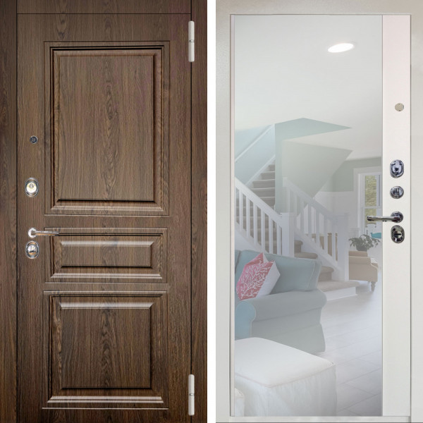 Входная дверь Аргус ЛЮКС 3К Снежно-белый магистр дуб кантри + Магнум Софт милк