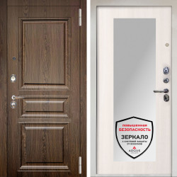 Входная дверь Аргус ЛЮКС 3К Снежно-белый магистр дуб кантри + Милли Ларче светлый