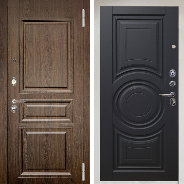 Входная дверь Аргус ЛЮКС 3К Снежно-белый магистр дуб кантри + Могадиш Черный софт