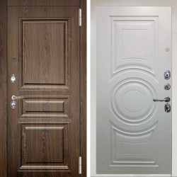 Входная дверь Аргус ЛЮКС 3К Снежно-белый магистр дуб кантри + Могадиш Софт милк