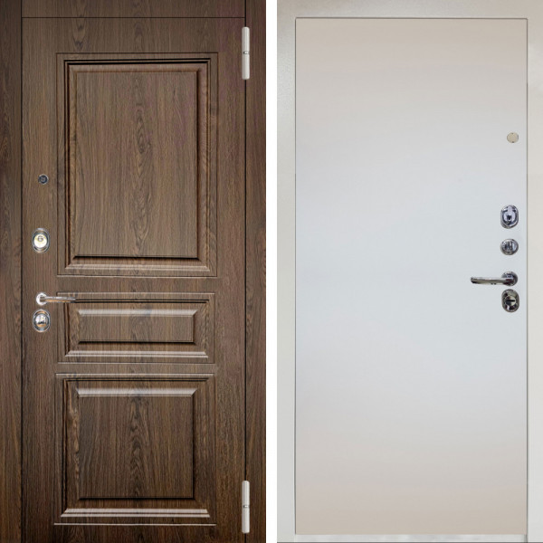 Входная дверь Аргус ЛЮКС 3К Снежно-белый магистр дуб кантри + Под покраску