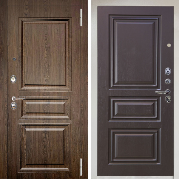 Входная дверь Аргус ЛЮКС 3К Снежно-белый магистр дуб кантри + Скиф Горький шоколад