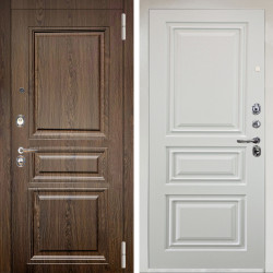 Входная дверь Аргус ЛЮКС 3К Снежно-белый магистр дуб кантри + Скиф Софт милк