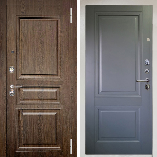 Входная дверь Аргус ЛЮКС 3К Снежно-белый магистр дуб кантри + Соло Антрацит софт