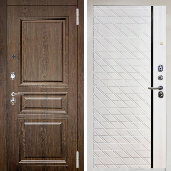 Входная дверь Аргус ЛЮКС 3К Снежно-белый магистр дуб кантри + Тори Софт милк