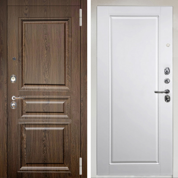 Входная дверь Аргус ЛЮКС 3К Снежно-белый магистр дуб кантри + Тревор Софт милк