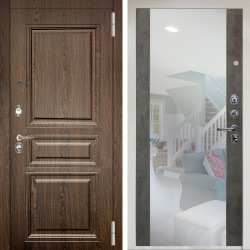 Входная дверь Аргус ЛЮКС 3К Снежно-белый магистр дуб кантри + Вояж Светлый бетон