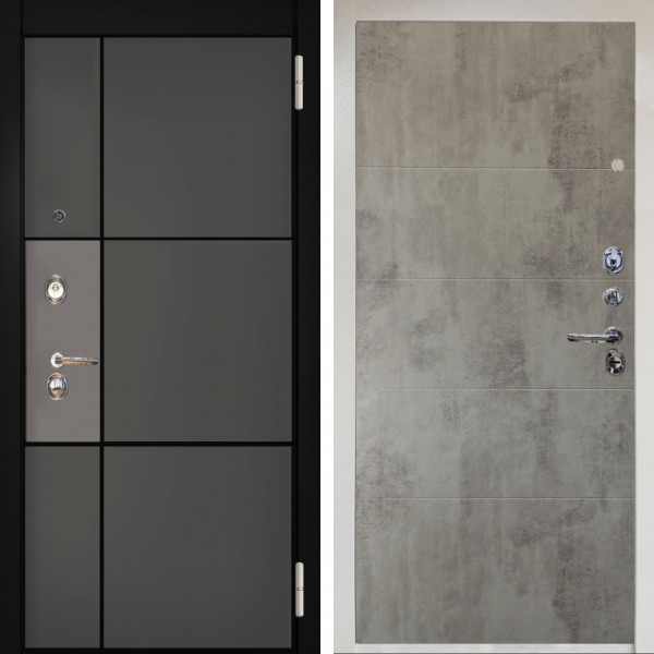 Входная дверь Аргус ЛЮКС 3К Снежно-белый мичиган силк титан силк муссон + Агат Светлый бетон