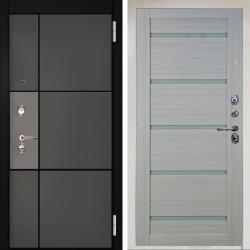 Входная дверь Аргус ЛЮКС 3К Снежно-белый мичиган силк титан силк муссон + Александра Белая лиственница