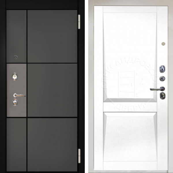 Входная дверь Аргус ЛЮКС 3К Снежно-белый мичиган силк титан силк муссон + Ариана Белая эмаль