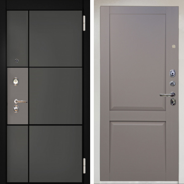 Входная дверь Аргус ЛЮКС 3К Снежно-белый мичиган силк титан силк муссон + Ариана Серая эмаль