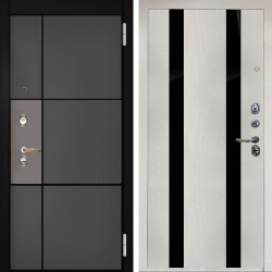 Входная дверь Аргус ЛЮКС 3К Снежно-белый мичиган силк титан силк муссон + Дуэт Белое дерево вставки кензо