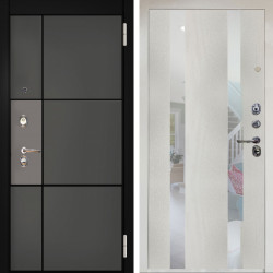 Входная дверь Аргус ЛЮКС 3К Снежно-белый мичиган силк титан силк муссон + Дуэт Белое дерево вставки Николь