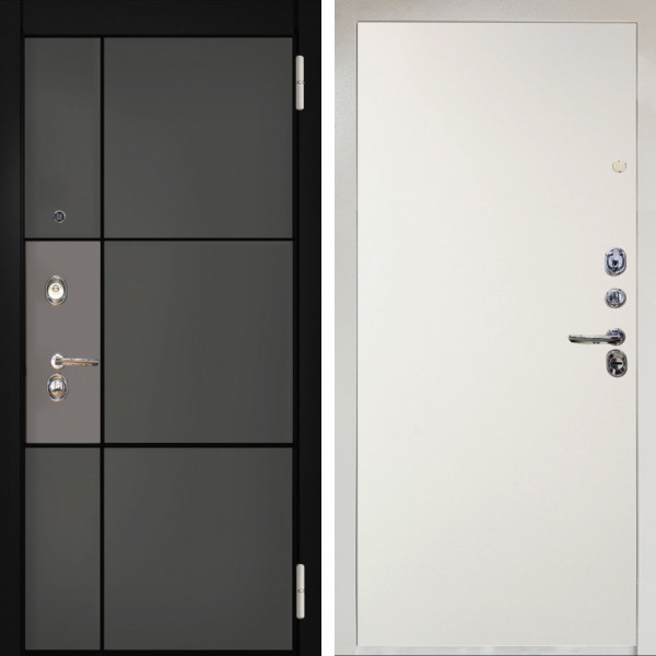 Входная дверь Аргус ЛЮКС 3К Снежно-белый мичиган силк титан силк муссон + Элегант Софт милк