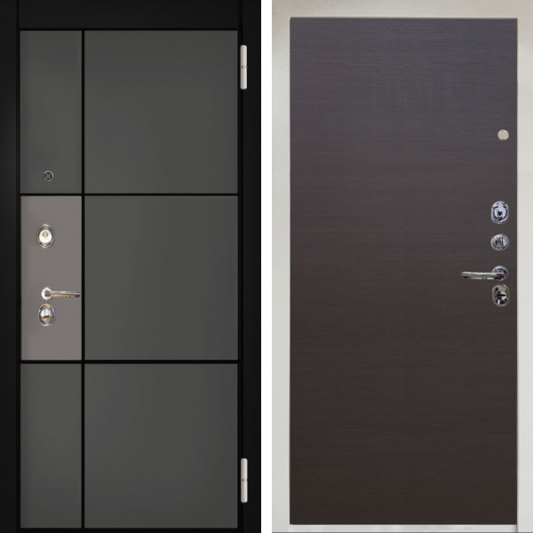 Входная дверь Аргус ЛЮКС 3К Снежно-белый мичиган силк титан силк муссон + Элегант Венге горизонт