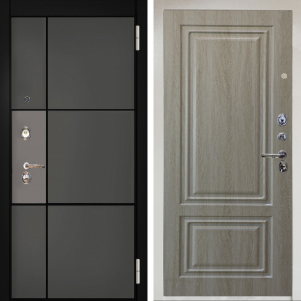 Входная дверь Аргус ЛЮКС 3К Снежно-белый мичиган силк титан силк муссон + Элион Дуб филадельфия крем