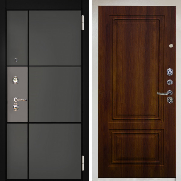 Входная дверь Аргус ЛЮКС 3К Снежно-белый мичиган силк титан силк муссон + Элион дуб рустикальный