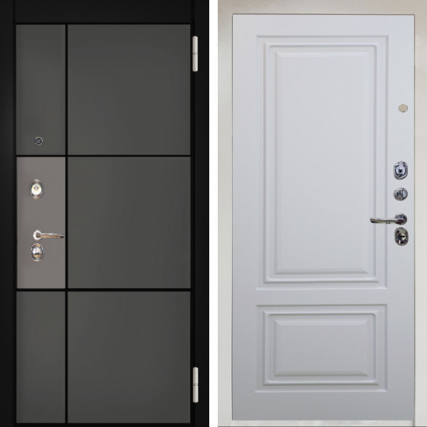 Входная дверь Аргус ЛЮКС 3К Снежно-белый мичиган силк титан силк муссон + Элион Софт милк