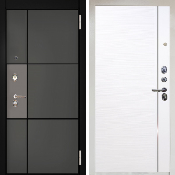 Входная дверь Аргус ЛЮКС 3К Снежно-белый мичиган силк титан силк муссон + Гауда Роял Вуд Белый