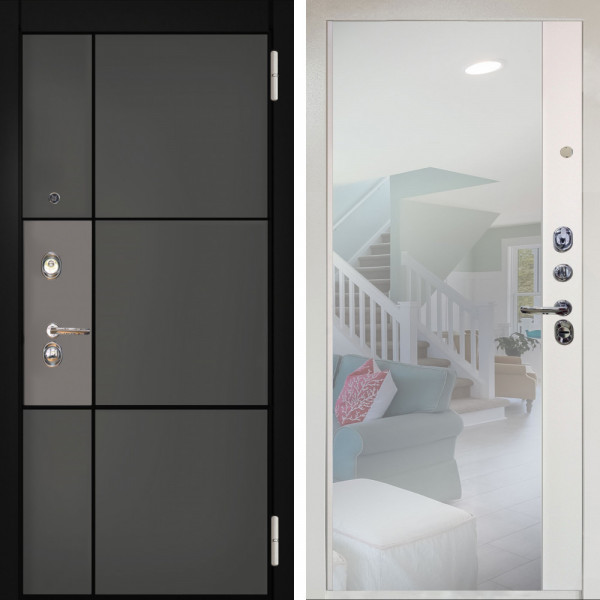 Входная дверь Аргус ЛЮКС 3К Снежно-белый мичиган силк титан силк муссон + Магнум Софт милк