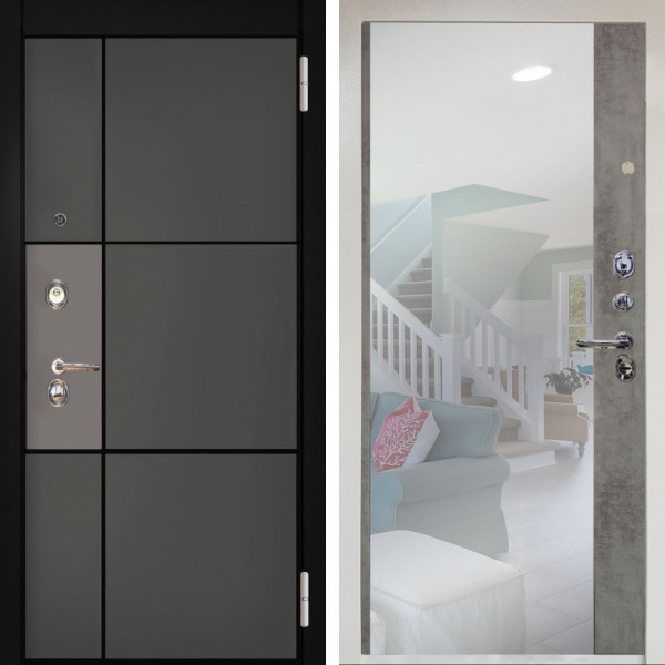 Входная дверь Аргус ЛЮКС 3К Снежно-белый мичиган силк титан силк муссон + Магнум Светлый бетон