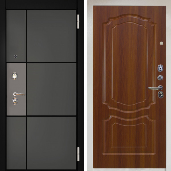 Входная дверь Аргус ЛЮКС 3К Снежно-белый мичиган силк титан силк муссон + Мишель Дуб рустикальный