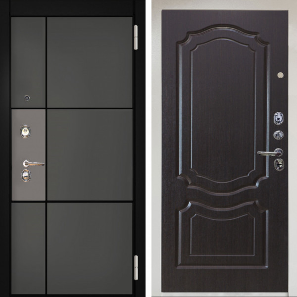 Входная дверь Аргус ЛЮКС 3К Снежно-белый мичиган силк титан силк муссон + Мишель Венге