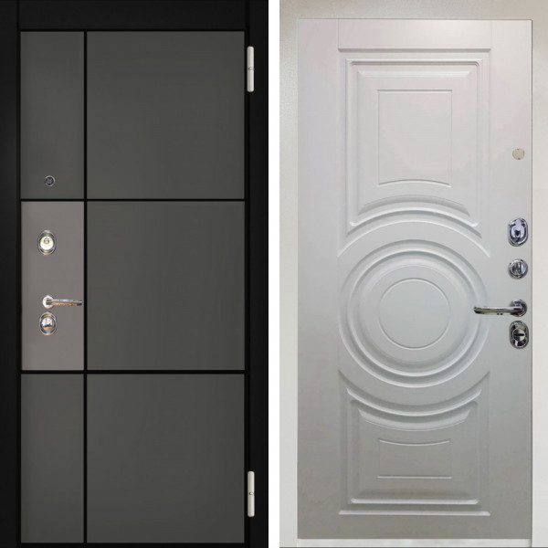 Входная дверь Аргус ЛЮКС 3К Снежно-белый мичиган силк титан силк муссон + Могадиш Софт милк