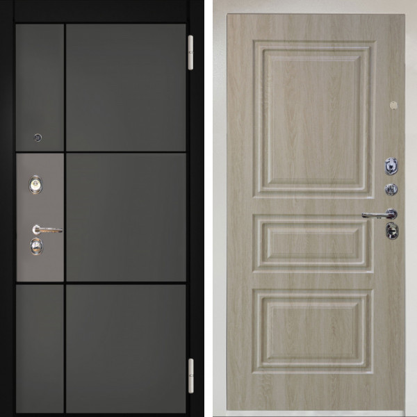 Входная дверь Аргус ЛЮКС 3К Снежно-белый мичиган силк титан силк муссон + Скиф Дуб филадельфия крем