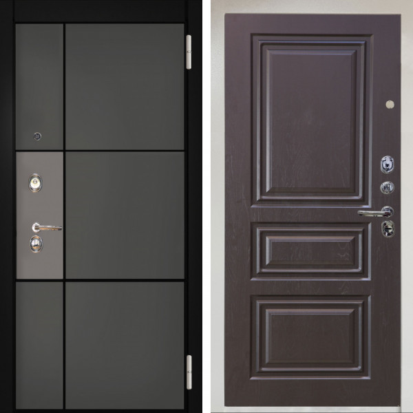 Входная дверь Аргус ЛЮКС 3К Снежно-белый мичиган силк титан силк муссон + Скиф Горький шоколад