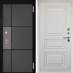 Входная дверь Аргус ЛЮКС 3К Снежно-белый мичиган силк титан силк муссон + Скиф Софт милк