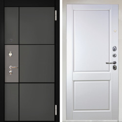 Входная дверь Аргус ЛЮКС 3К Снежно-белый мичиган силк титан силк муссон + Соренто Белая эмаль