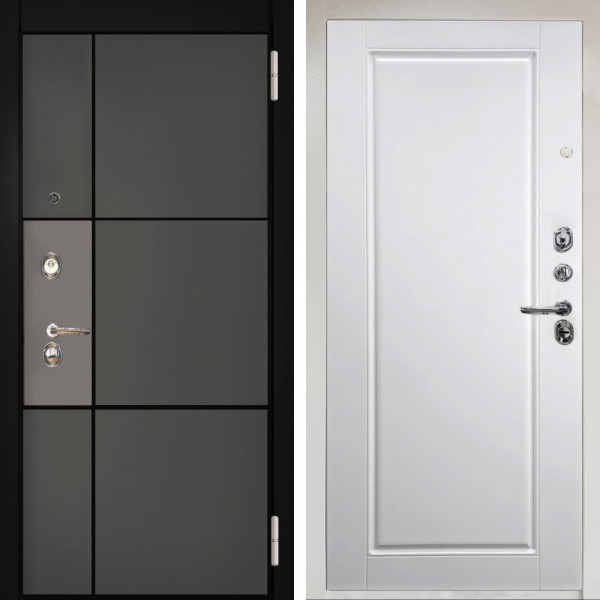 Входная дверь Аргус ЛЮКС 3К Снежно-белый мичиган силк титан силк муссон + Тревор Софт милк